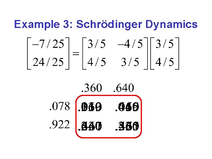 Example 3: Schrödinger Dynamics 