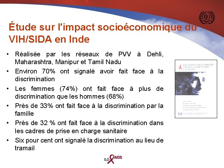 Étude sur l'impact socioéconomique du VIH/SIDA en Inde • Réalisée par les réseaux de