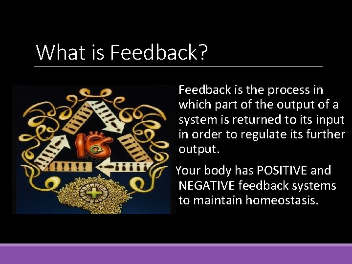 What is Feedback? Feedback is the process in which part of the output of