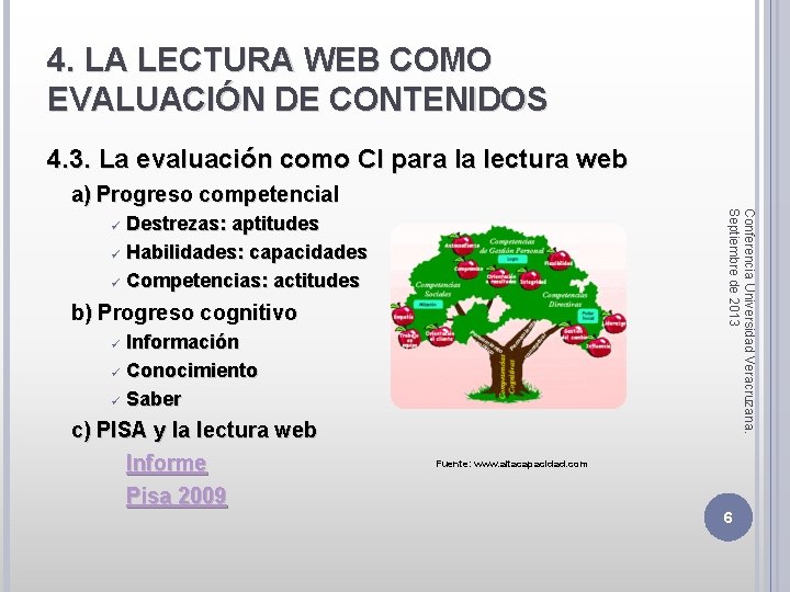 4. LA LECTURA WEB COMO EVALUACIÓN DE CONTENIDOS 4. 3. La evaluación como CI