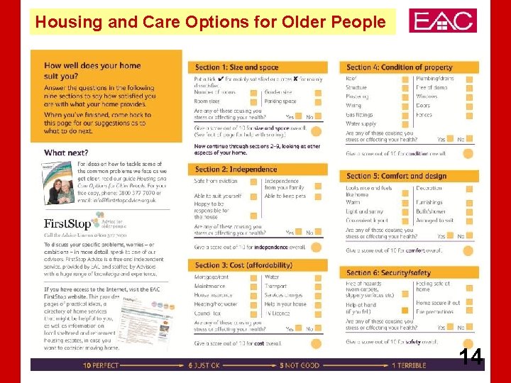 Housing and Care Options for Older People 14 