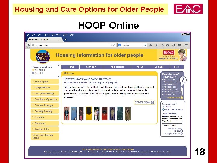 Housing and Care Options for Older People HOOP Online 18 