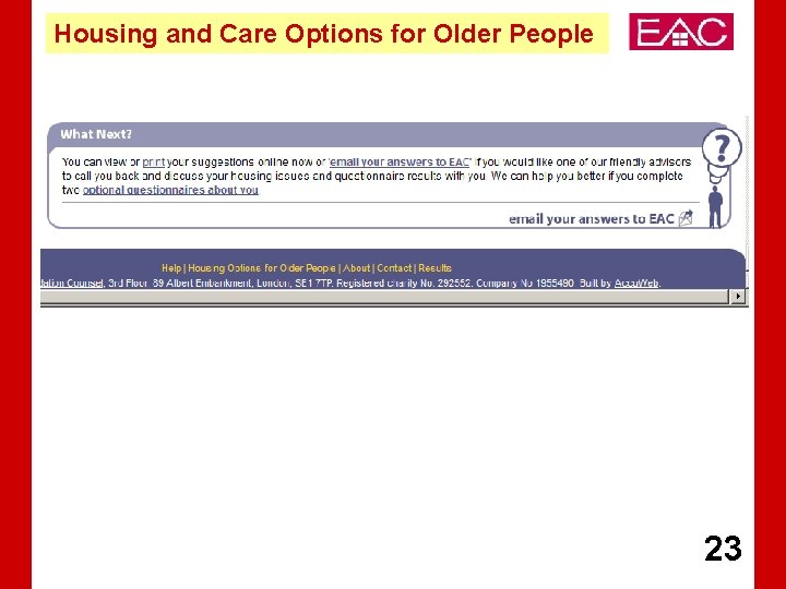 Housing and Care Options for Older People 23 