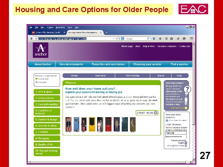 Housing and Care Options for Older People 27 