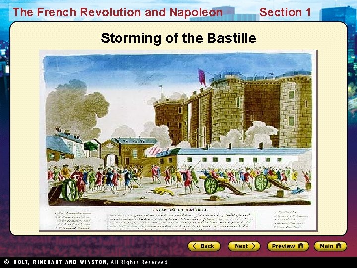 The French Revolution and Napoleon Storming of the Bastille Section 1 