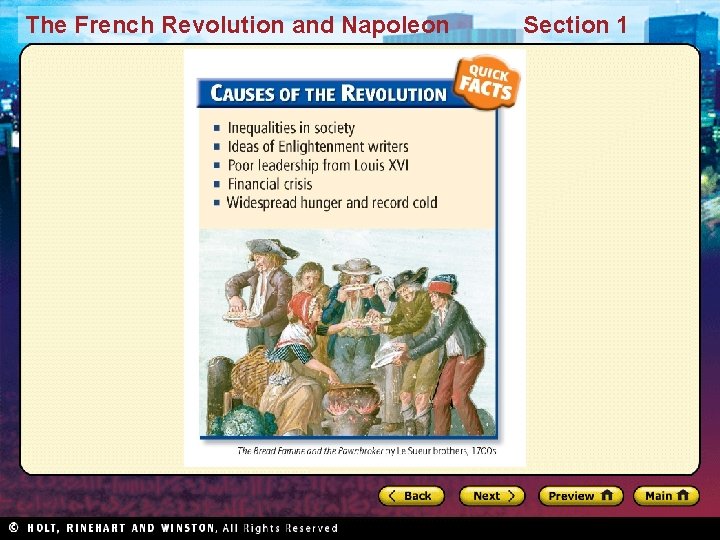 The French Revolution and Napoleon Section 1 