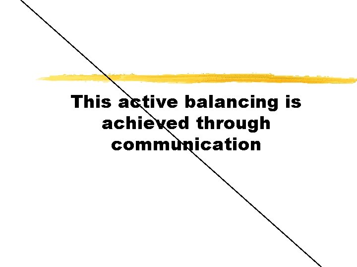 This active balancing is achieved through communication 