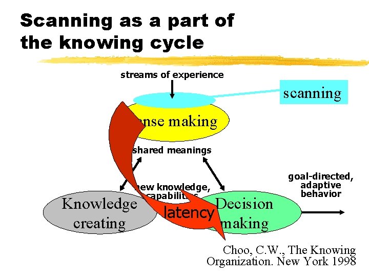 Scanning as a part of the knowing cycle streams of experience scanning Sense making