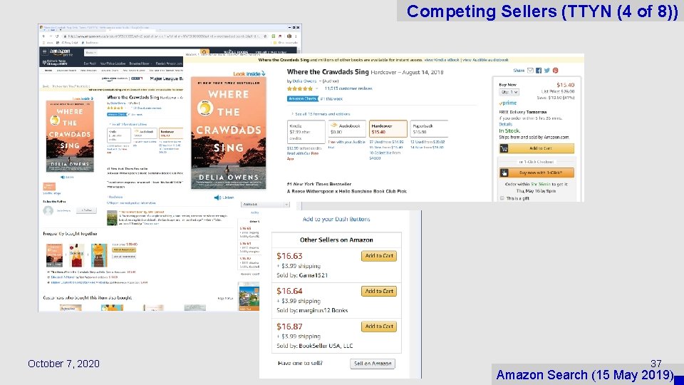 Competing Sellers (TTYN (4 of 8)) October 7, 2020 37 Amazon Search (15 May
