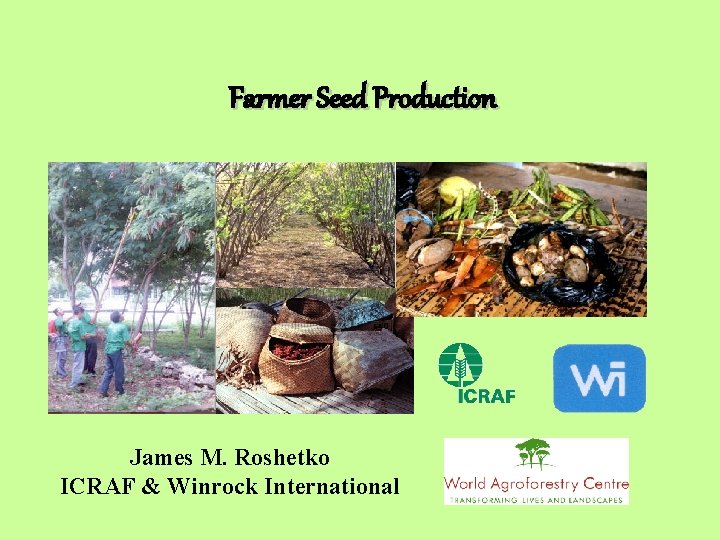 Farmer Seed Production James M. Roshetko ICRAF & Winrock International 
