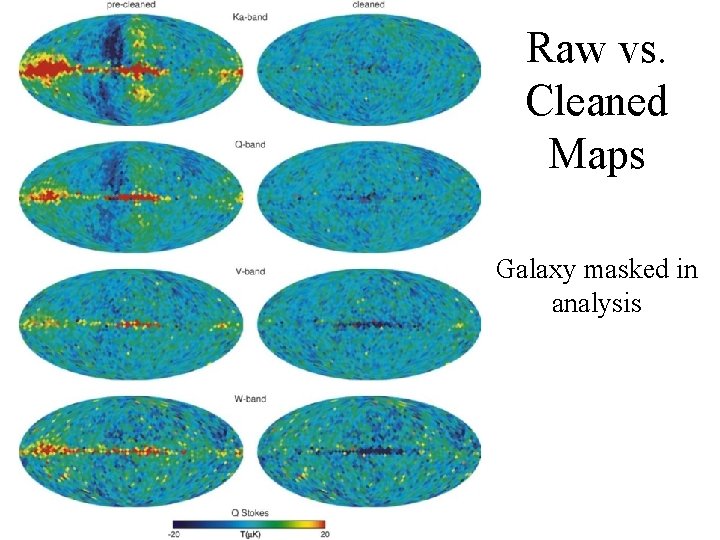 Raw vs. Cleaned Maps Galaxy masked in analysis Raw vs. Cleaned Maps Galaxy masked in analysis