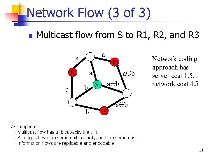 Network Flow (3 of 3) n Multicast flow from S to R 1, R Network Flow (3 of 3) n Multicast flow from S to R 1, R