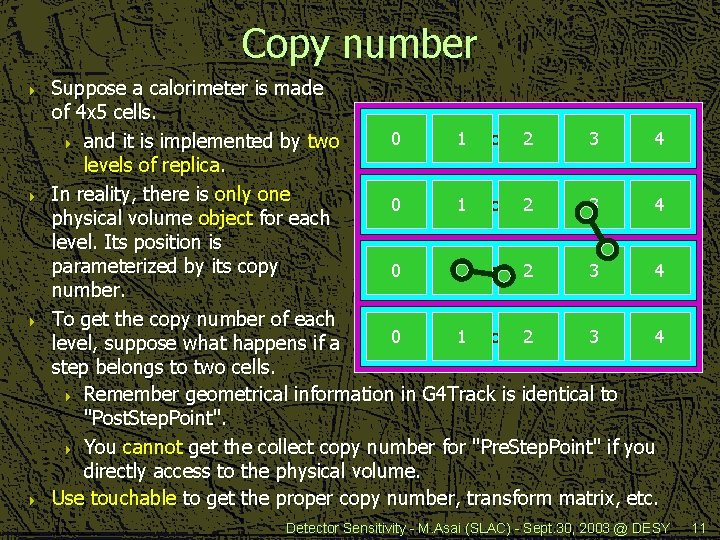 Copy number 4 4 Suppose a calorimeter is made of 4 x 5 cells.