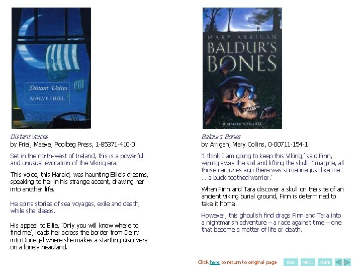 Distant Voices Baldur’s Bones Set in the north-west of Ireland, this is a powerful