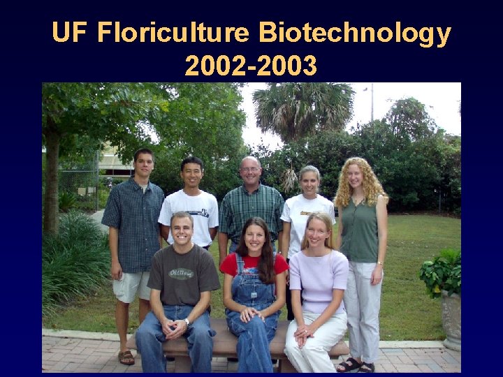 UF Floriculture Biotechnology 2002 -2003 