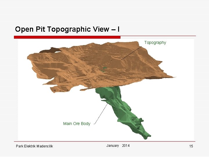 Open Pit Topographic View – I Topography Main Ore Body Park Elektrik Madencilik January