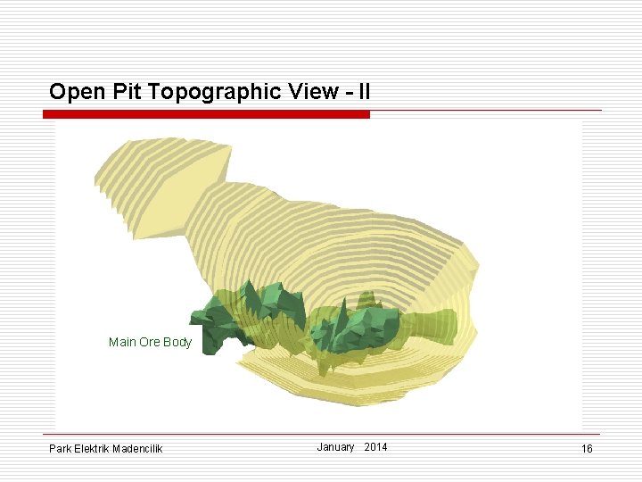 Open Pit Topographic View - II Main Ore Body Park Elektrik Madencilik January 2014