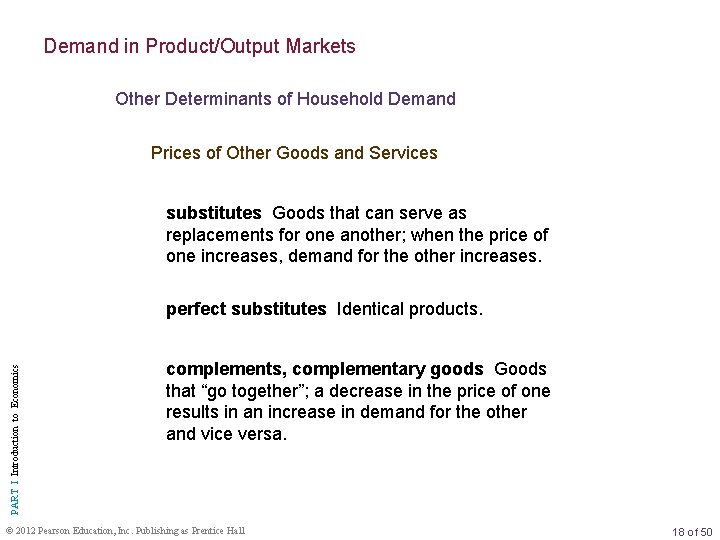 Demand in Product/Output Markets Other Determinants of Household Demand Prices of Other Goods and