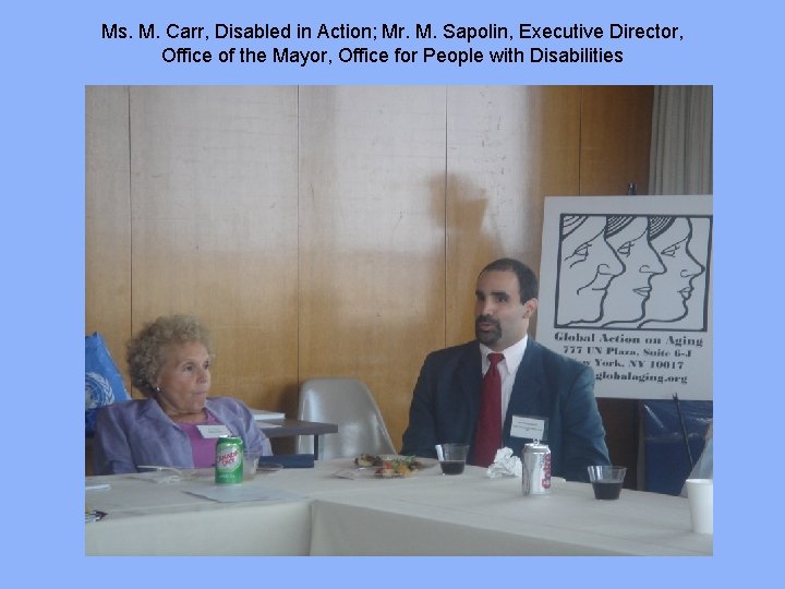 Ms. M. Carr, Disabled in Action; Mr. M. Sapolin, Executive Director, Office of the