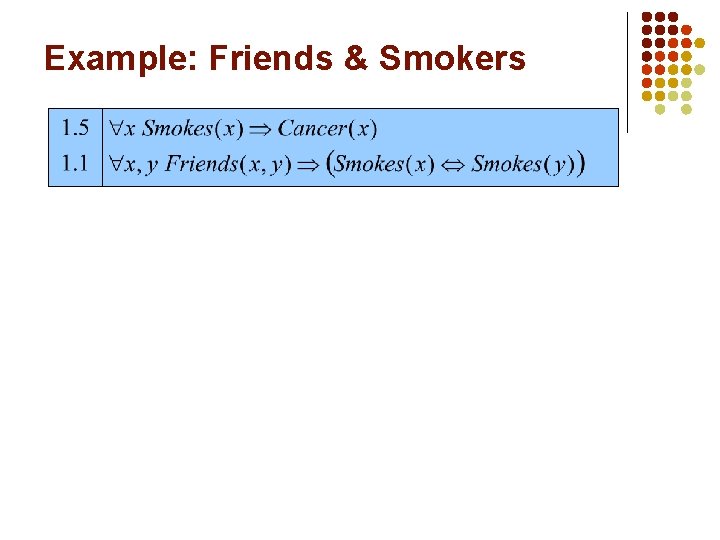 Example: Friends & Smokers 