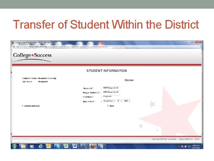 Transfer of Student Within the District 