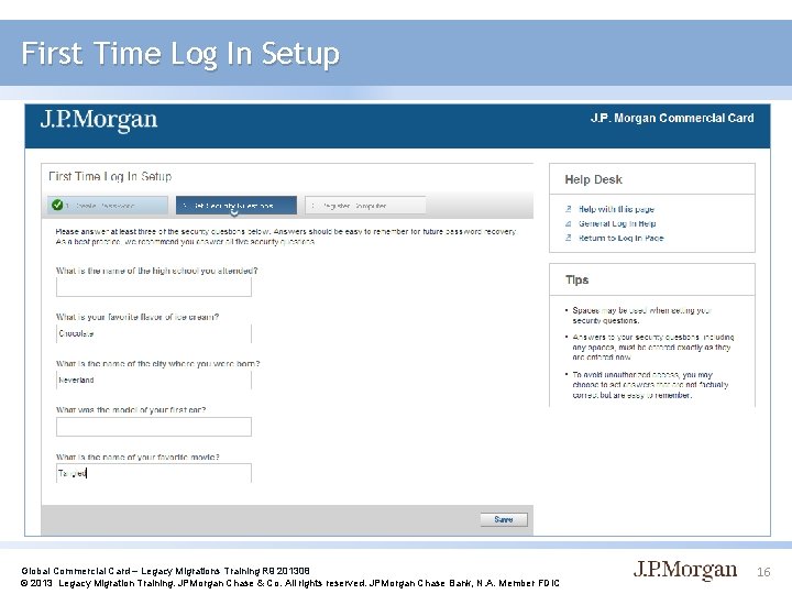 First Time Log In Setup Global Commercial Card – Legacy Migrations Training R 9