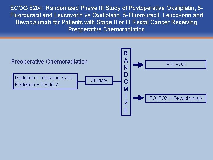 ECOG 5204: Randomized Phase III Study of Postoperative Oxaliplatin, 5 Fluorouracil and Leucovorin vs