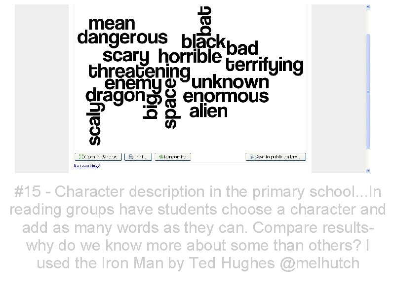 #15 - Character description in the primary school. . . In reading groups have