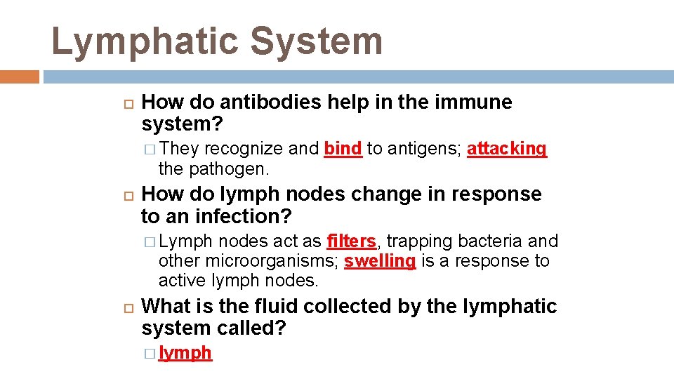 Lymphatic System How do antibodies help in the immune system? � They recognize and Lymphatic System How do antibodies help in the immune system? � They recognize and