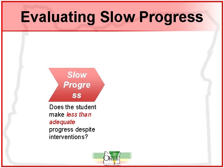 Evaluating Slow Progress Slow Progre ss Does the student make less than adequate progress