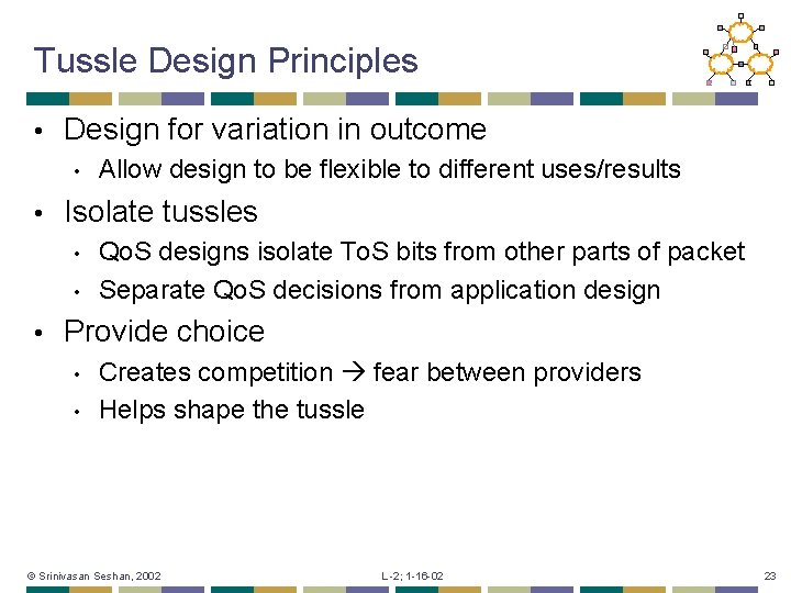 Tussle Design Principles • Design for variation in outcome • • Isolate tussles •