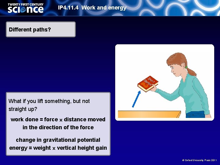 IP 4. 11. 4 Work and energy Different paths? What if you lift something,