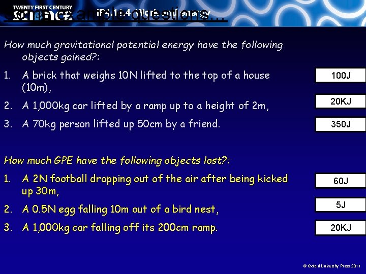 IP 4. 11. 4 questions… Work and energy Some example How much gravitational potential