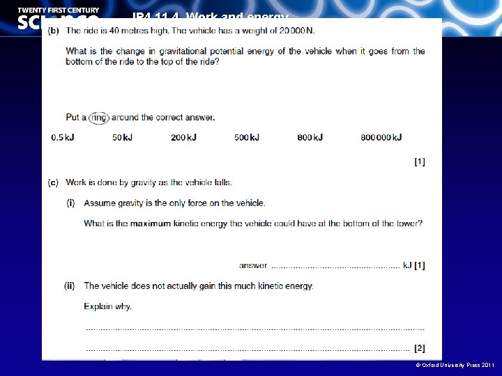 IP 4. 11. 4 Work and energy © Oxford University Press 2011 