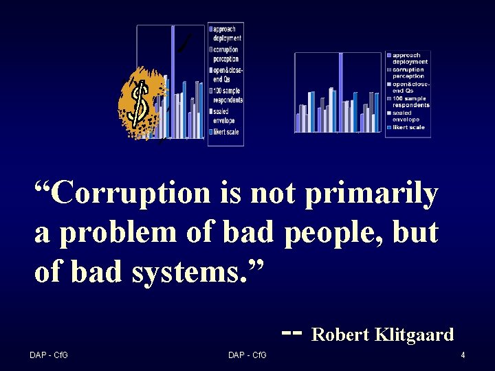 “Corruption is not primarily a problem of bad people, but of bad systems. ”