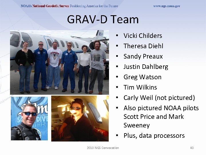 GRAV-D Team Vicki Childers Theresa Diehl Sandy Preaux Justin Dahlberg Greg Watson Tim Wilkins
