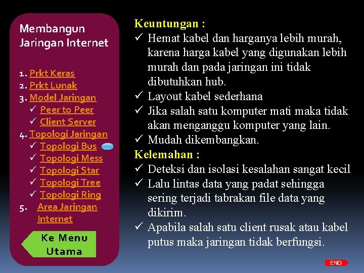 Membangun Jaringan Internet 1. Prkt Keras 2. Prkt Lunak 3. Model Jaringan ü Peer
