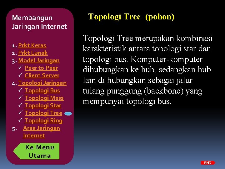 Membangun Jaringan Internet 1. Prkt Keras 2. Prkt Lunak 3. Model Jaringan ü Peer