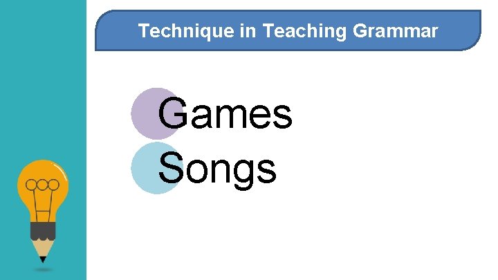 Technique in Teaching Grammar Games Songs 
