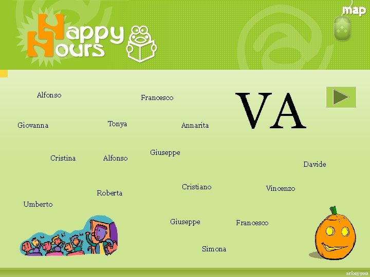 map Alfonso Francesco Tonya Giovanna Cristina Alfonso Roberta Annarita VA Giuseppe Davide Cristiano Vincenzo