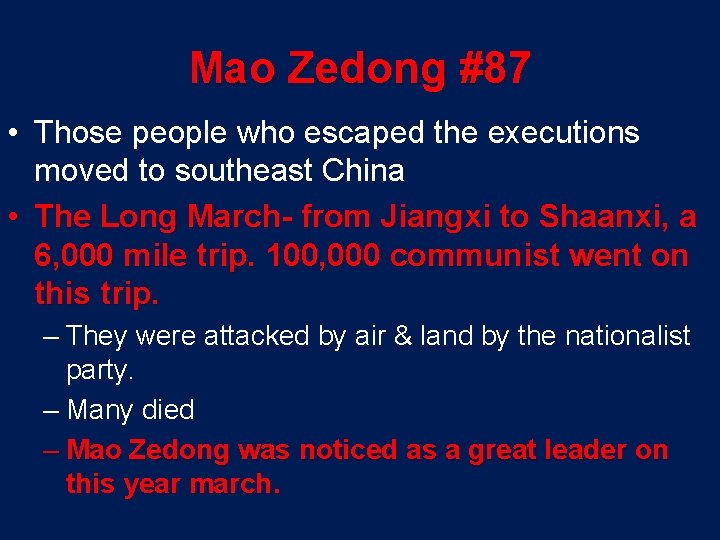 Mao Zedong #87 • Those people who escaped the executions moved to southeast China