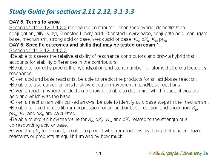 Study Guide for sections 2. 11 -2. 12, 3. 1 -3. 3 DAY 5,