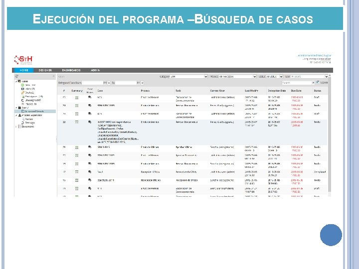 EJECUCIÓN DEL PROGRAMA –BÚSQUEDA DE CASOS 