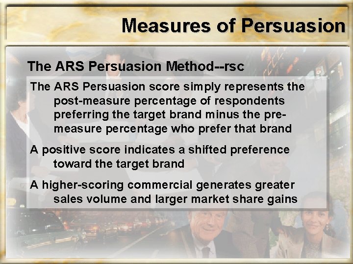 Measures of Persuasion The ARS Persuasion Method--rsc The ARS Persuasion score simply represents the