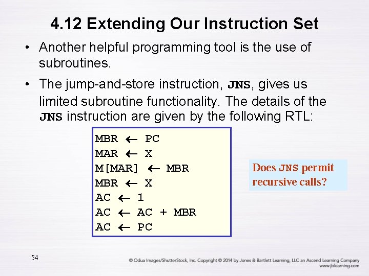 4. 12 Extending Our Instruction Set • Another helpful programming tool is the use