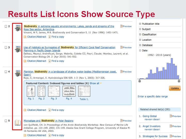 Results List Icons Show Source Type 