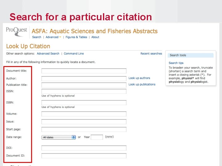 Search for a particular citation 