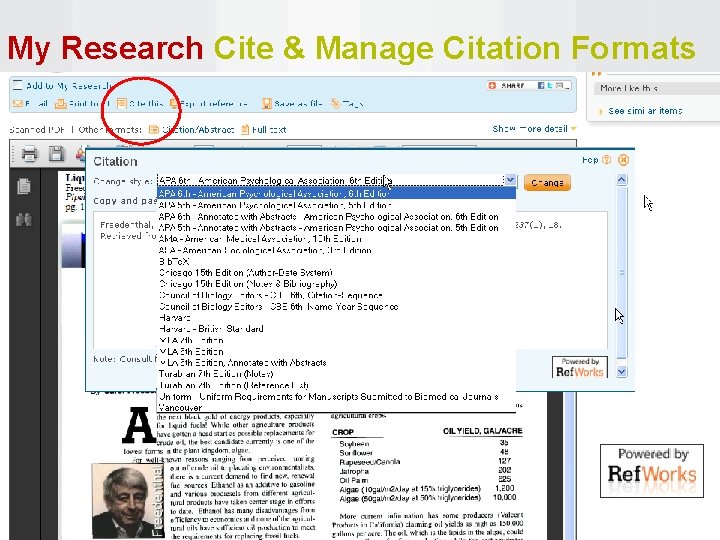 My Research Cite & Manage Citation Formats 