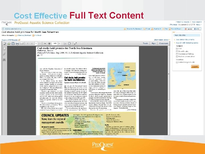 Cost Effective Full Text Content 