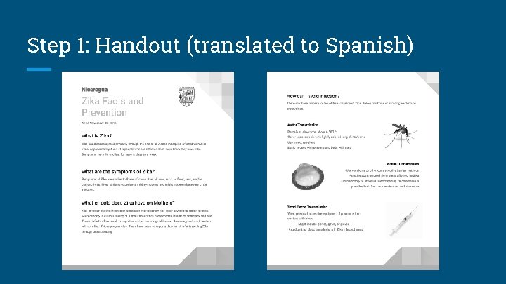 Step 1: Handout (translated to Spanish) 